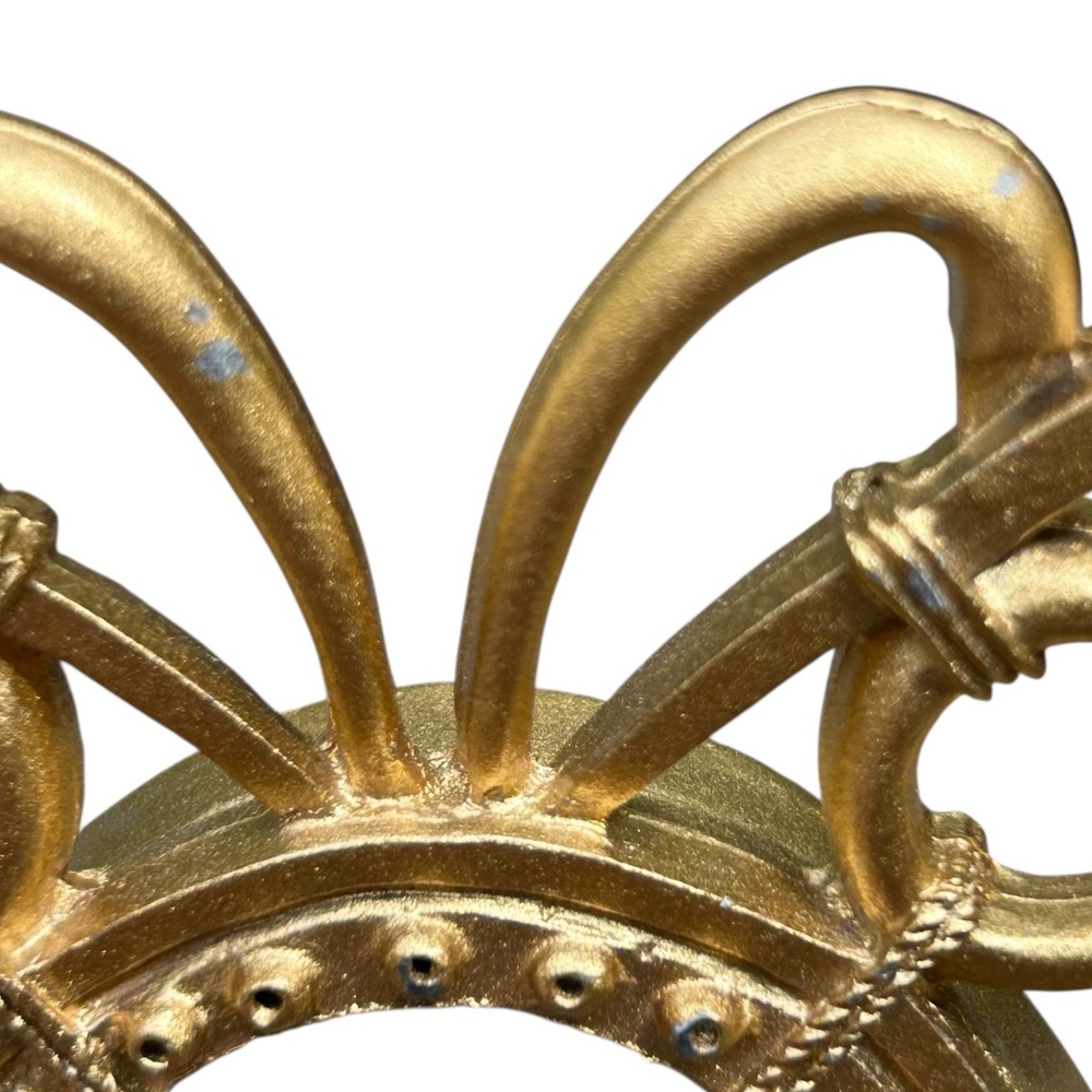 Vintage Cast Iron Butterfly Frame Retro Gold Tone Oval Photo - Picture 8 of 9